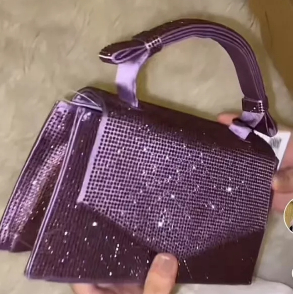 ❌️SOLD❌️SPARKLY MINI CITY BAG PURPLE - Picture 4 of 9